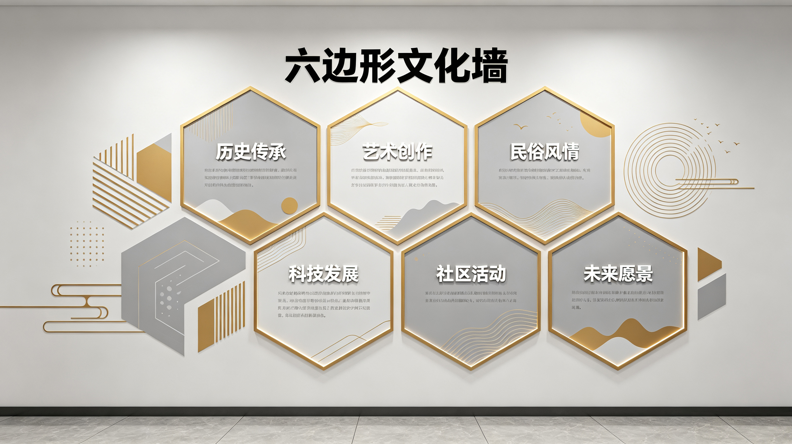 临湘企业文化墙 | 六边形信息美学